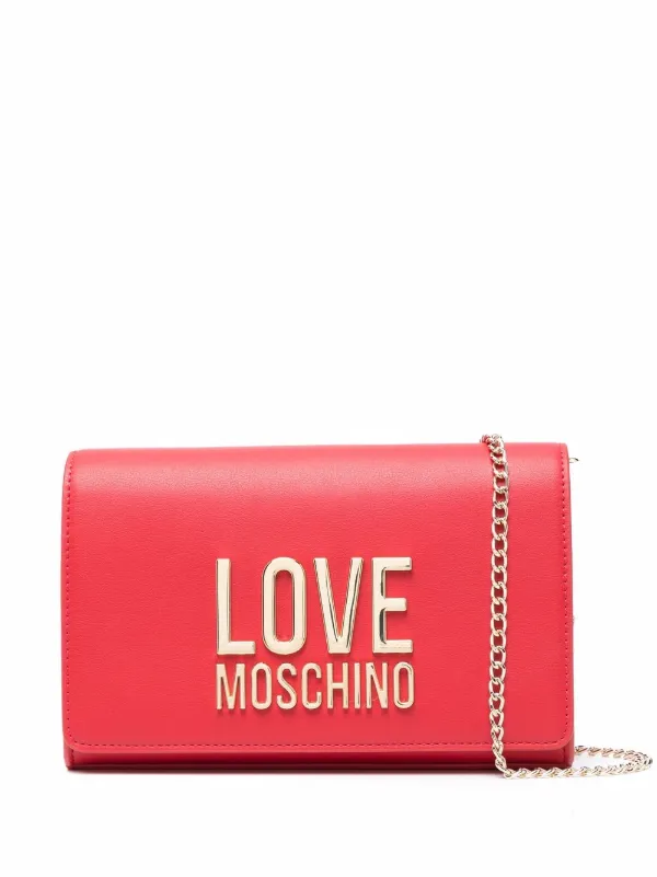 Love moschino store red clutch bag