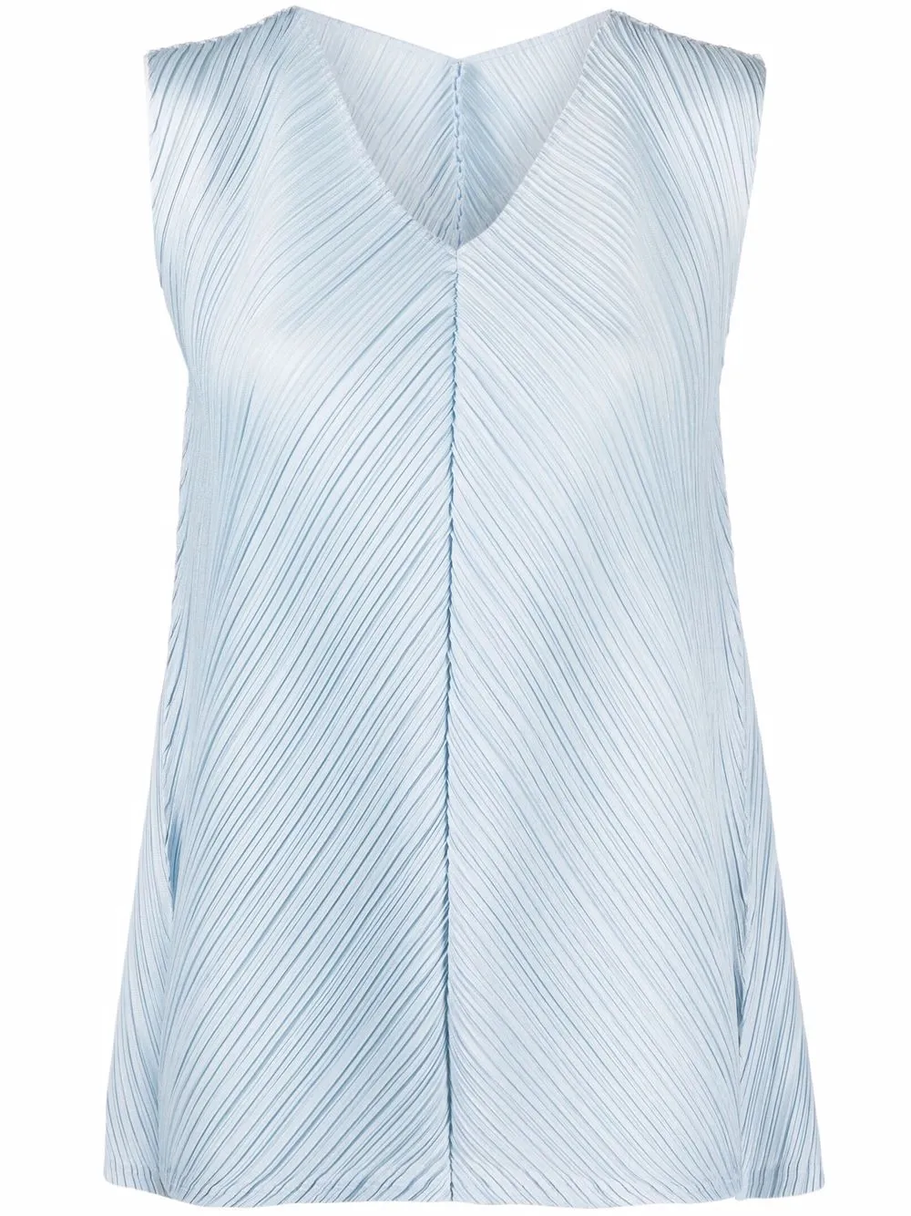 

Pleats Please Issey Miyake blusa plisada sin mangas - Azul