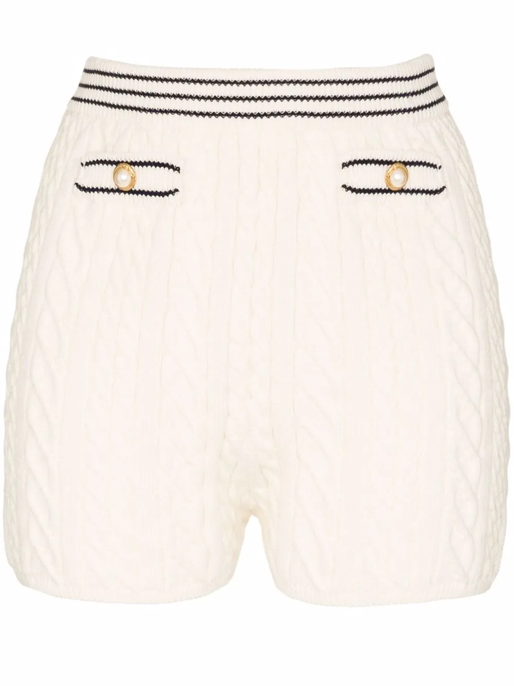 

Alessandra Rich shorts de tejido de ochos - Blanco