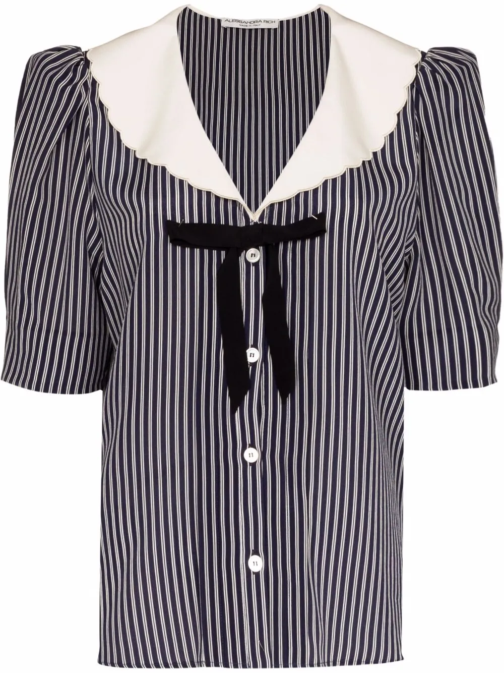 

Alessandra Rich pinstripe silk blouse - Blue