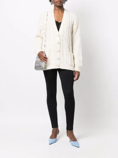 V-neck pearl-embellished cardigan 