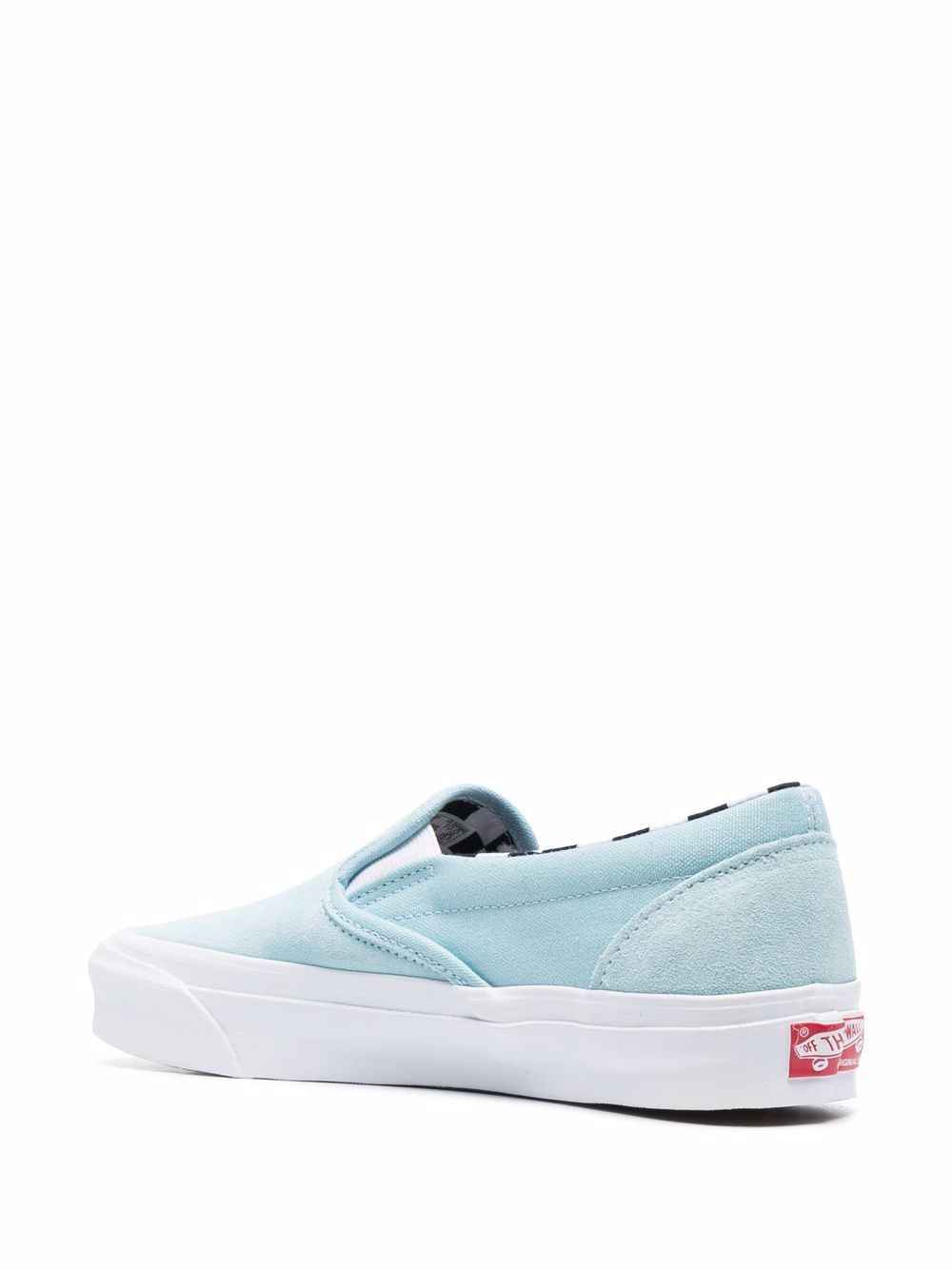 Shop Vans Logo Slip-on Sneakers In Blau