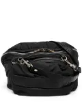 Guidi multi-zip pocket leather bag - Black
