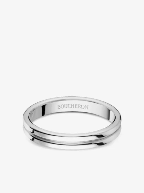 Boucheron anillo de boda Godron en platino pequeño