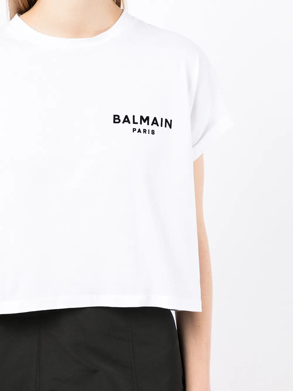 фото Balmain укороченная футболка