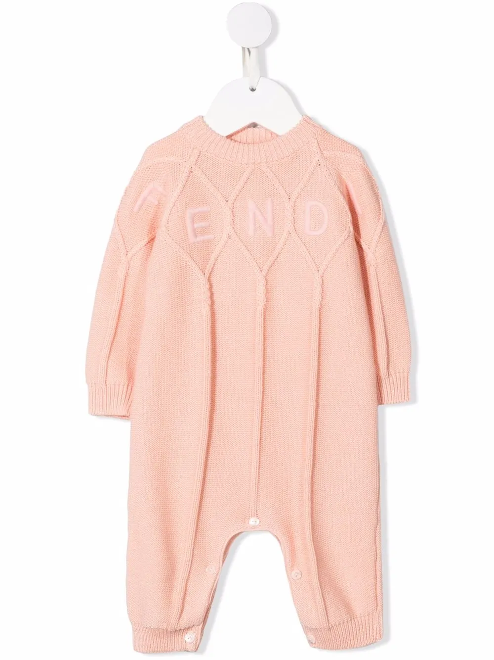 Fendi Kids ロゴ ロンパース - ピンク Fendi Kids ロゴ ロンパース - ピンク