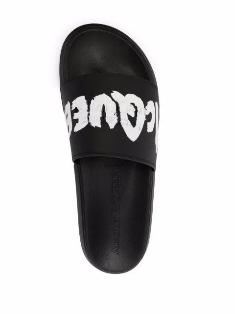 Alexander McQueen logo-print Sliders - Farfetch