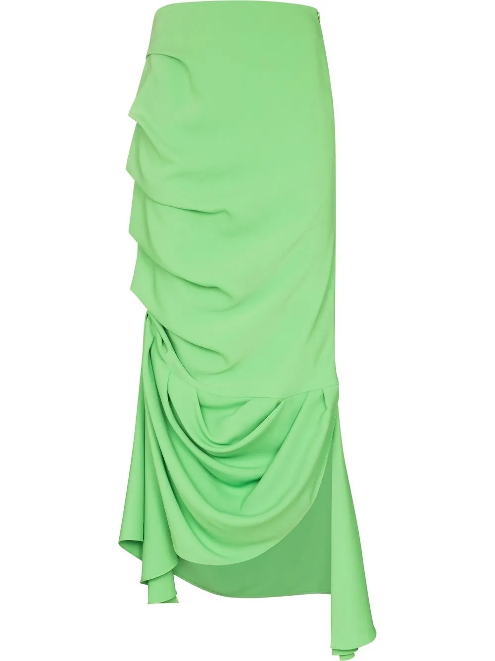 

A.W.A.K.E. Mode draped asymmetric midi skirt - Green