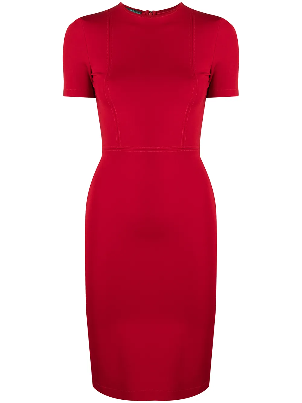 

Herve L. Leroux vestido con cuello redondo - Rojo