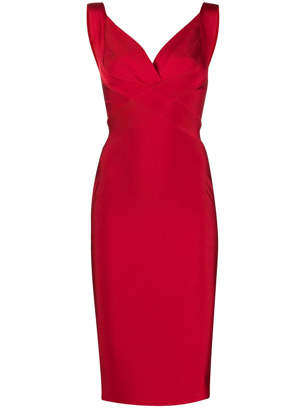 

Herve L. Leroux V-neck bandage pencil dress - Red