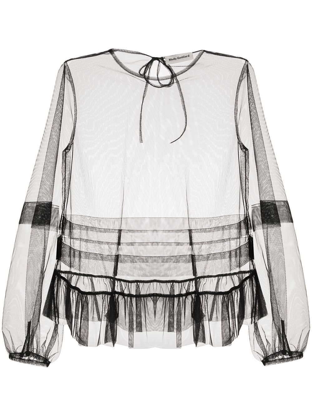 

Molly Goddard blusa con mangas farol - Negro