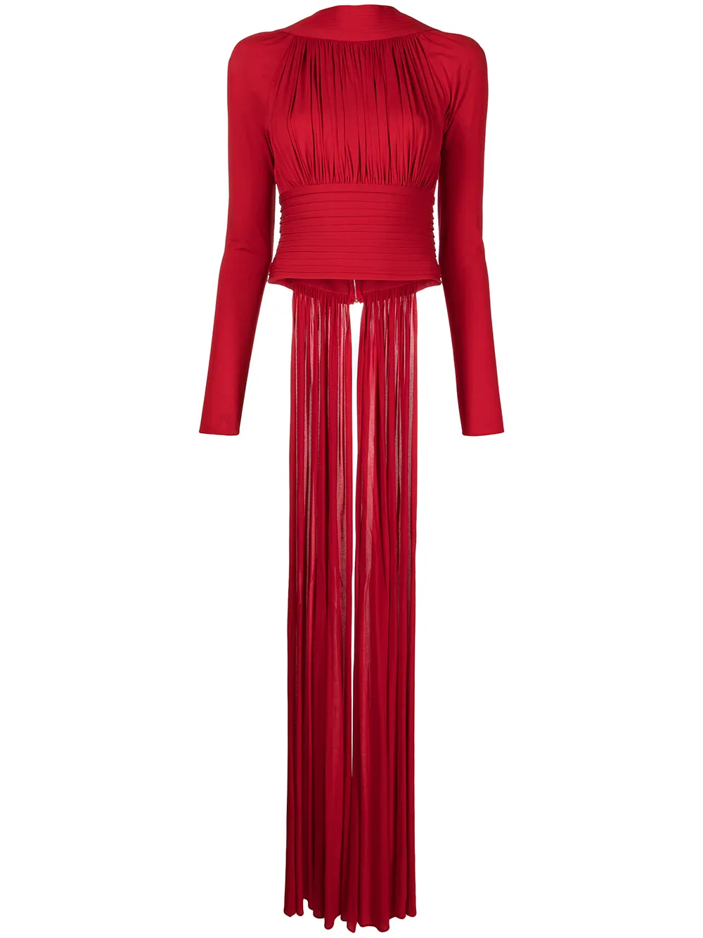 

Herve L. Leroux train-detail ruched top - Red