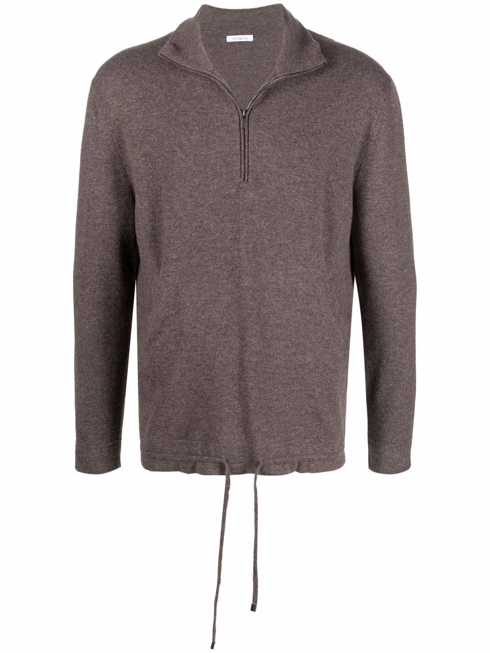 zip placket cashmere pullover