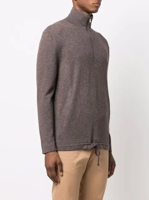 Shop Malo zip placket cashmere pullover with Express Delivery - FARFETCH