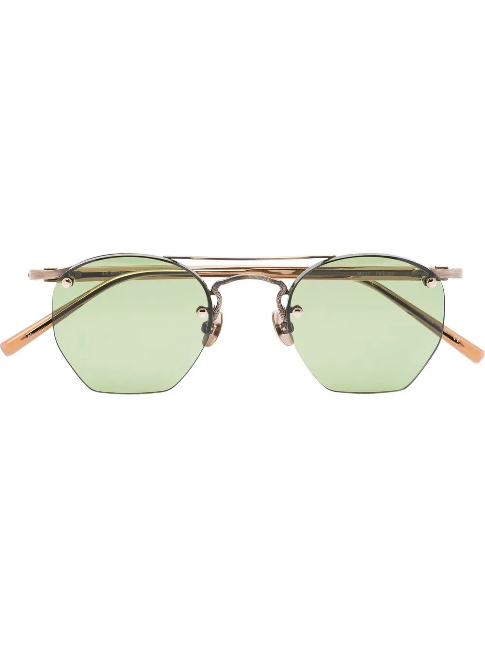 Matsuda Green Rimless Geometric Sunglasses