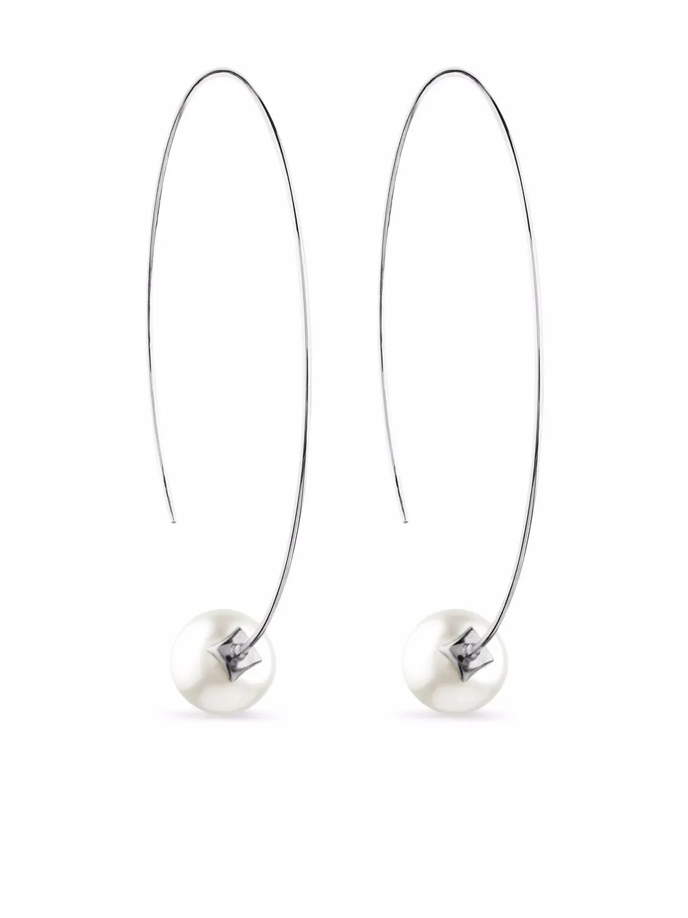 

AUTORE MODA 9kt white gold Rebekah South Sea pearl hoop earrings - Silver