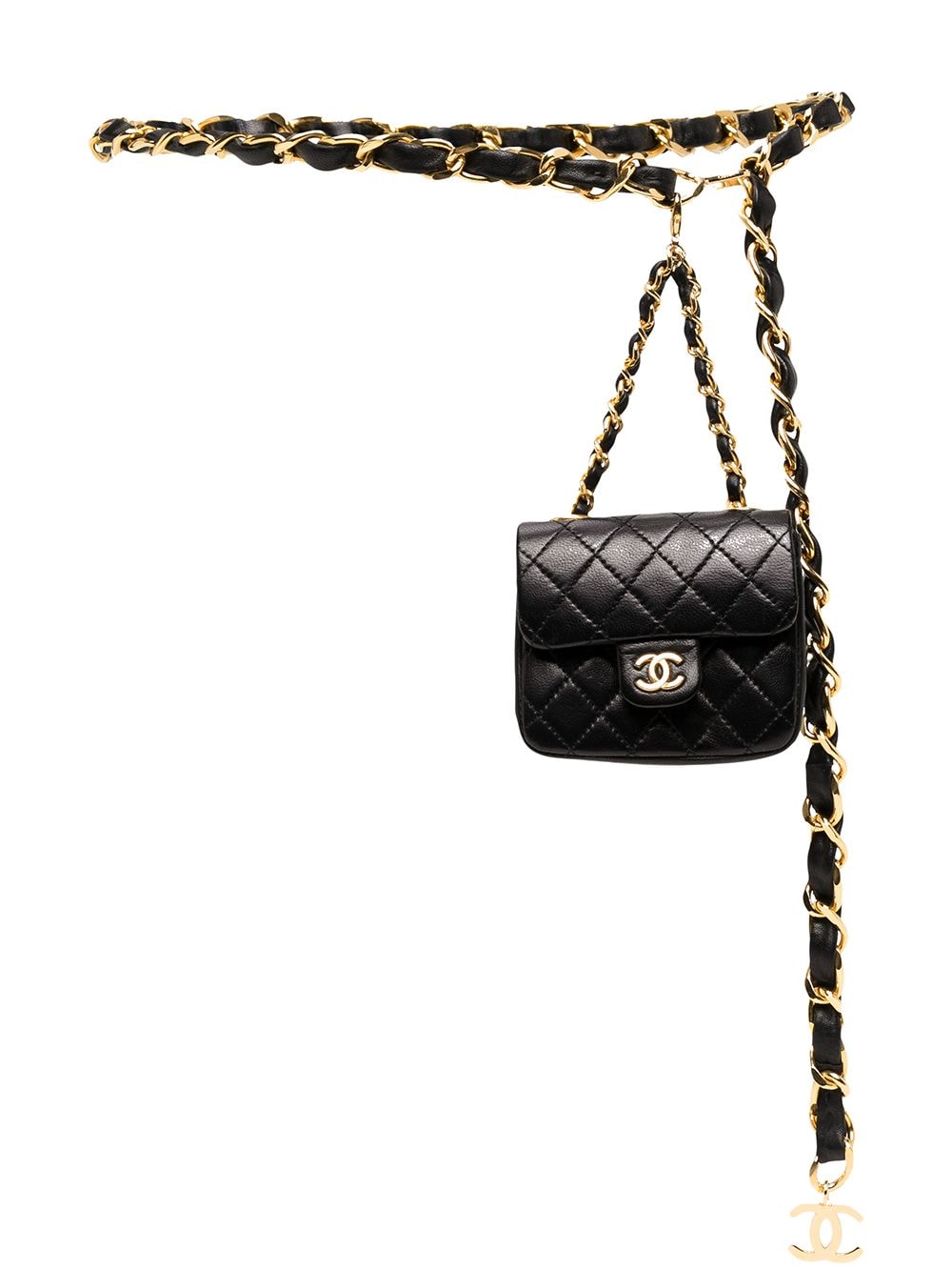 фото Chanel pre-owned поясная мини-сумка classic flap 1990-х годов