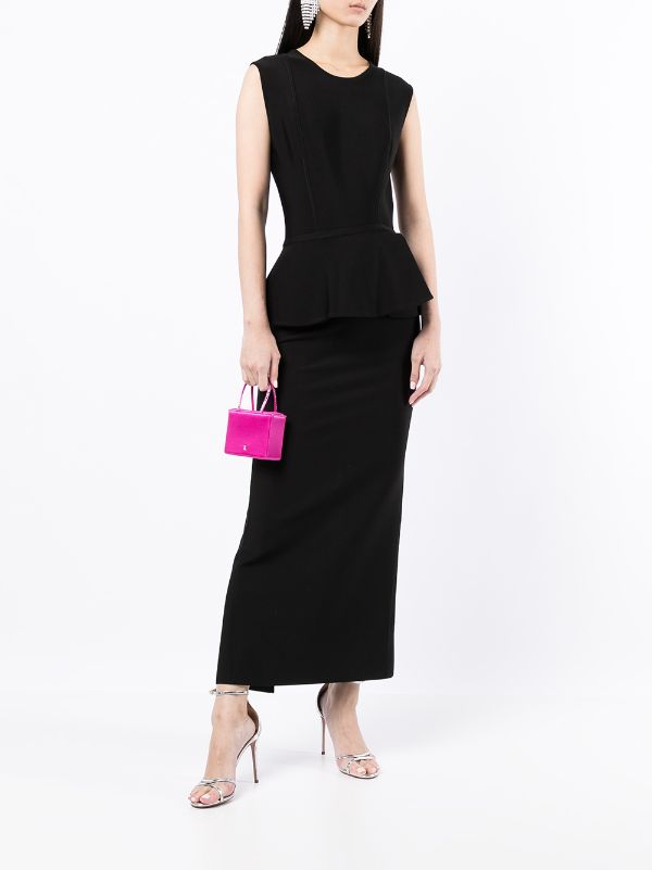 Herve L. Leroux peplum-waist Dress - Farfetch