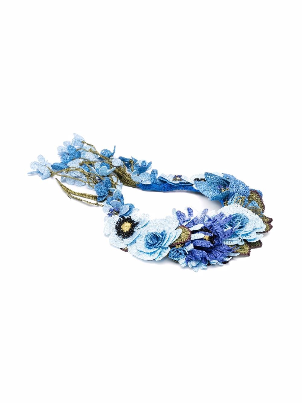 VERBENA MADRID Kroon met bloemenapplicatie - Blauw