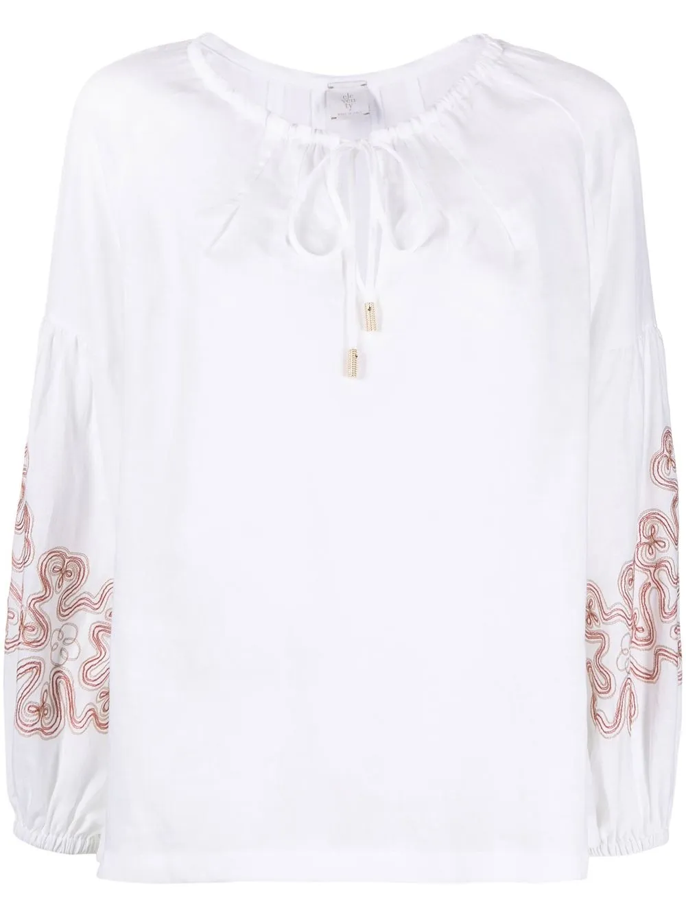 

Eleventy blusa con bordado abstracto - Blanco