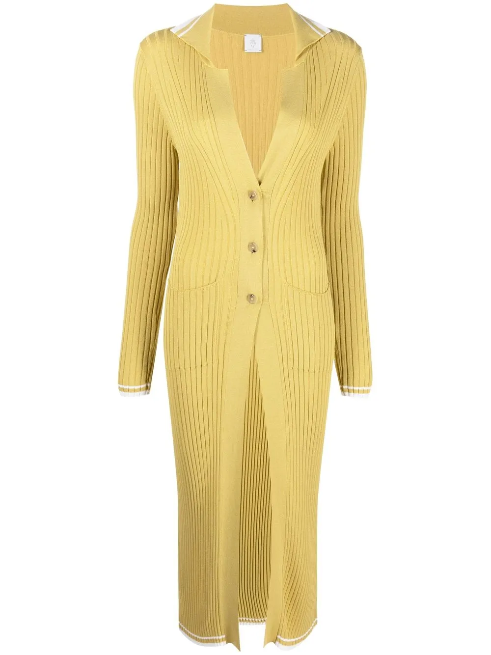 

Eleventy ribbed long-line cardigan - Yellow