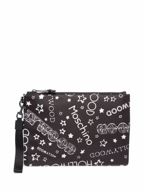 Moschino كلاتش بسحاب وطبعة هوليوود