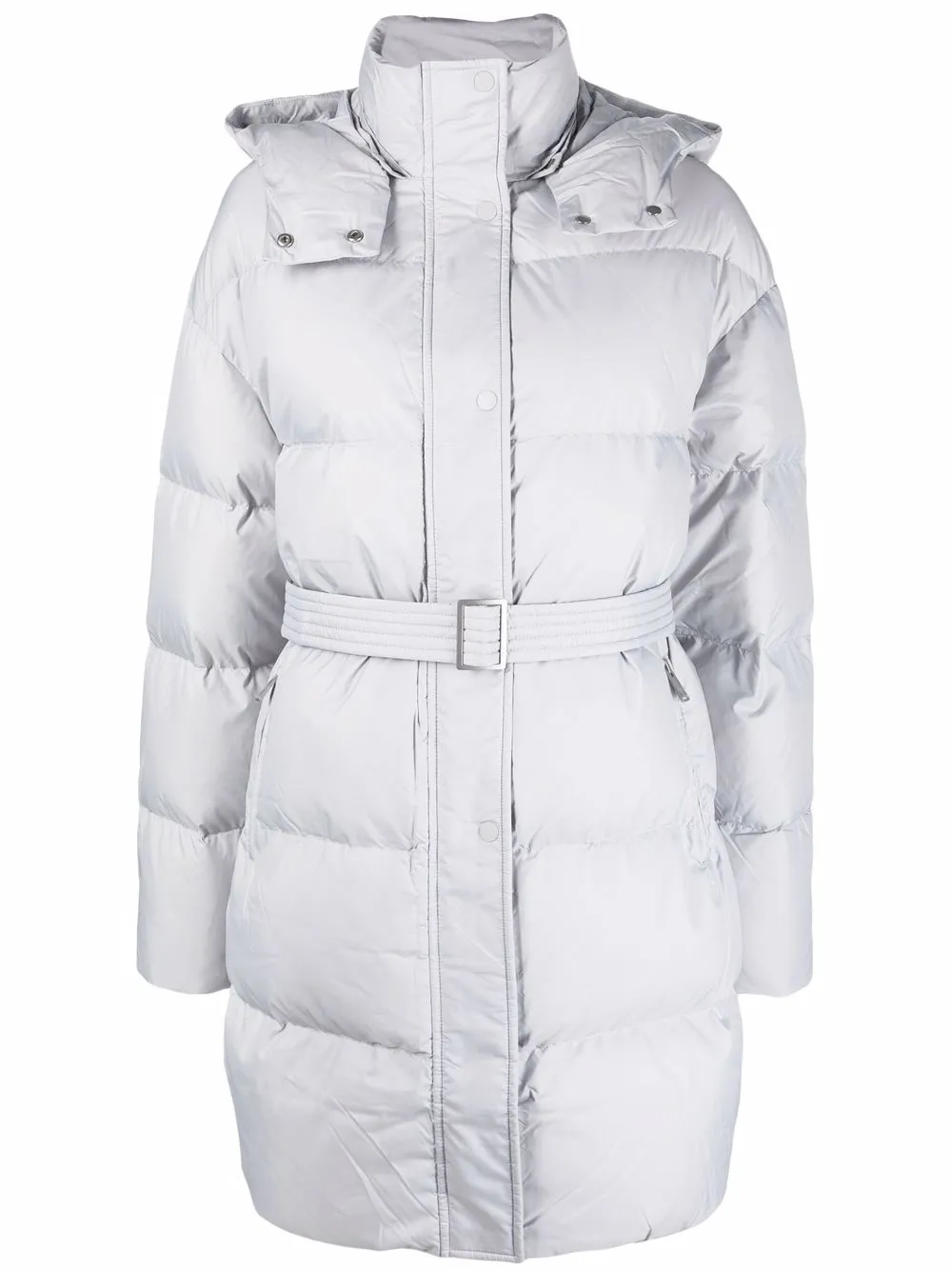 

12 STOREEZ belted puffer coat - Grey