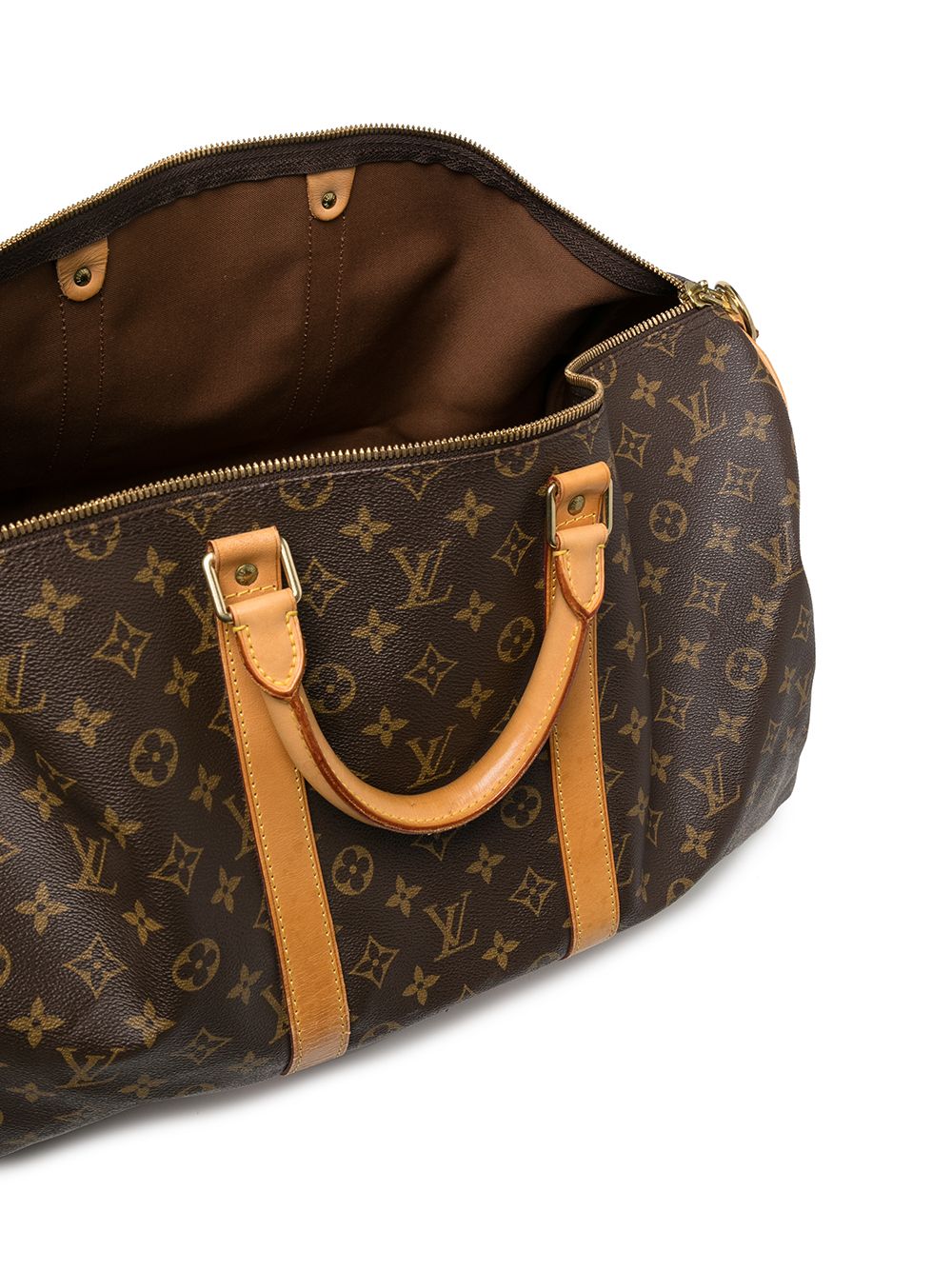 Louis Vuitton pre-owned Monogram Macassar Keepall Bandoulière 55 two-way  Bag - Farfetch