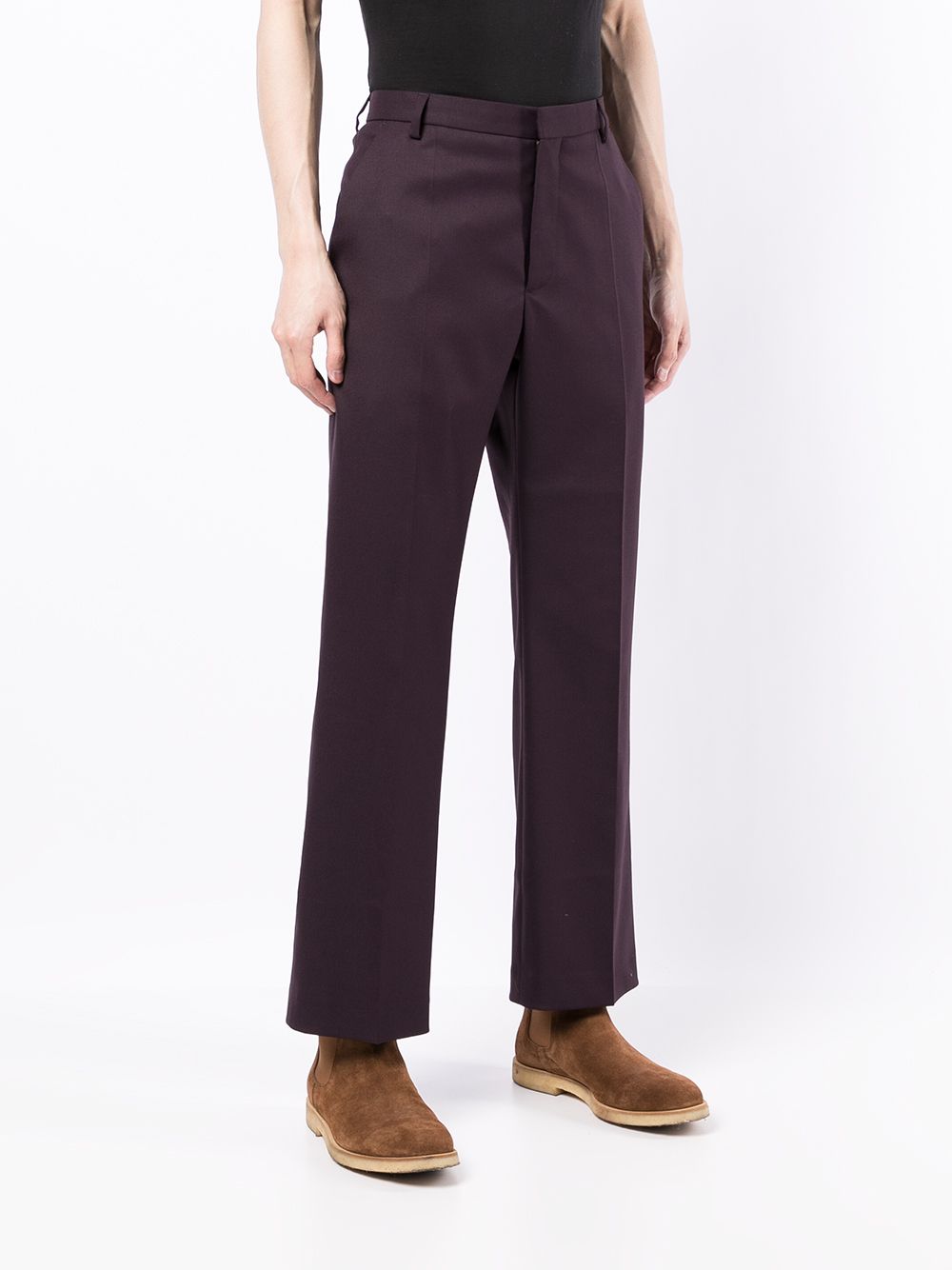 Shop Nanushka Jun Twill Straight-leg Trousers In Purple