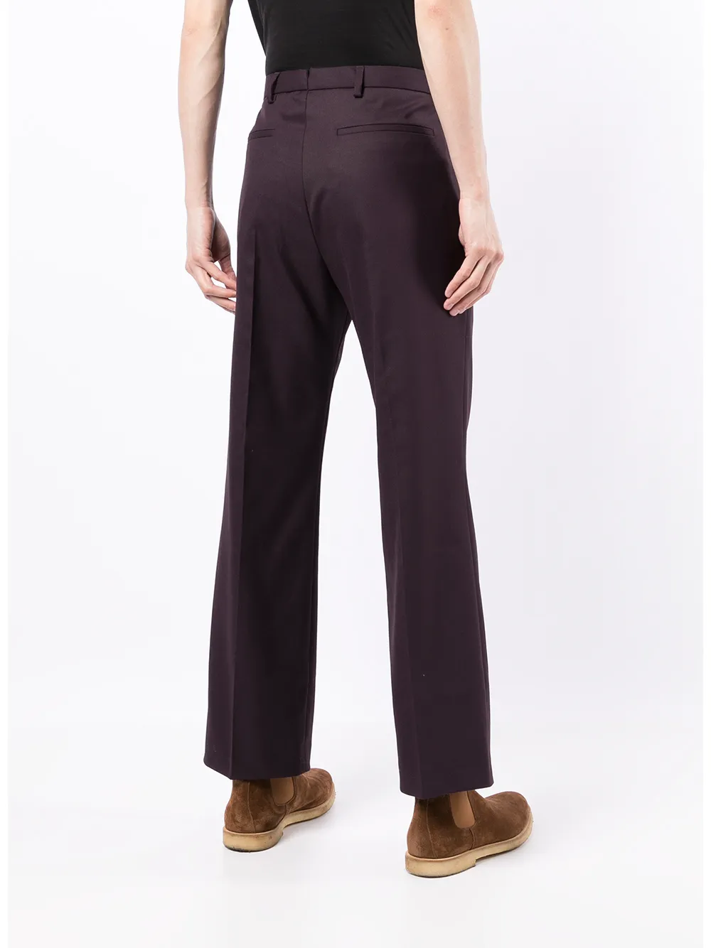 Shop Nanushka Jun Twill Straight-leg Trousers In Purple