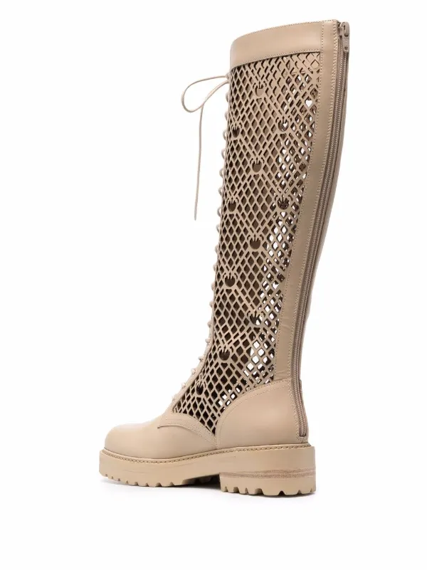 PINKO laser-cut knee-high Boots - Farfetch