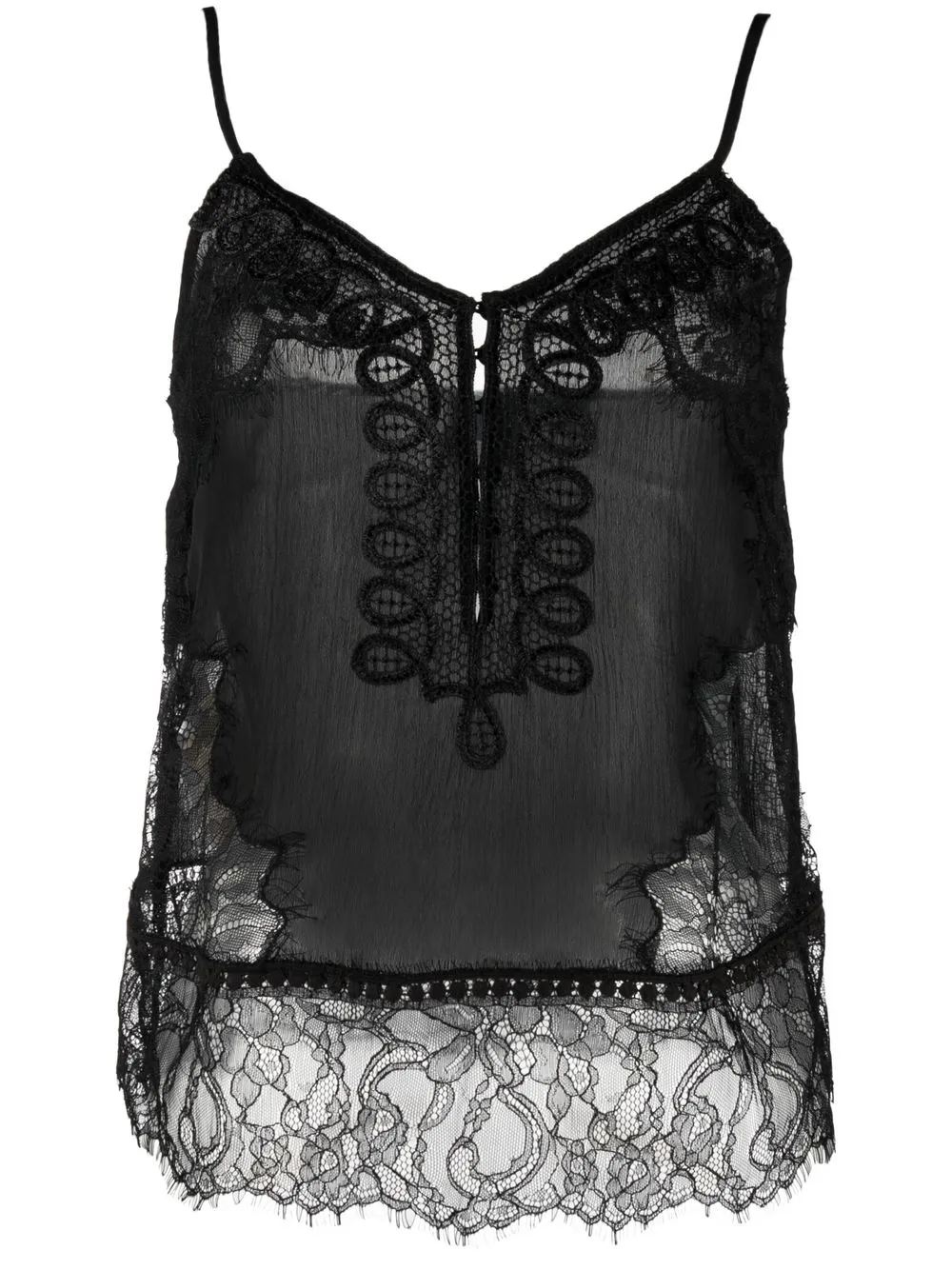 

PINKO lace-embroidered camisole top - Black