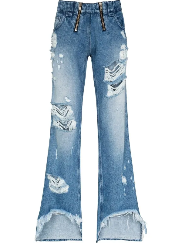 GmbH double-zip straight-leg Jeans 