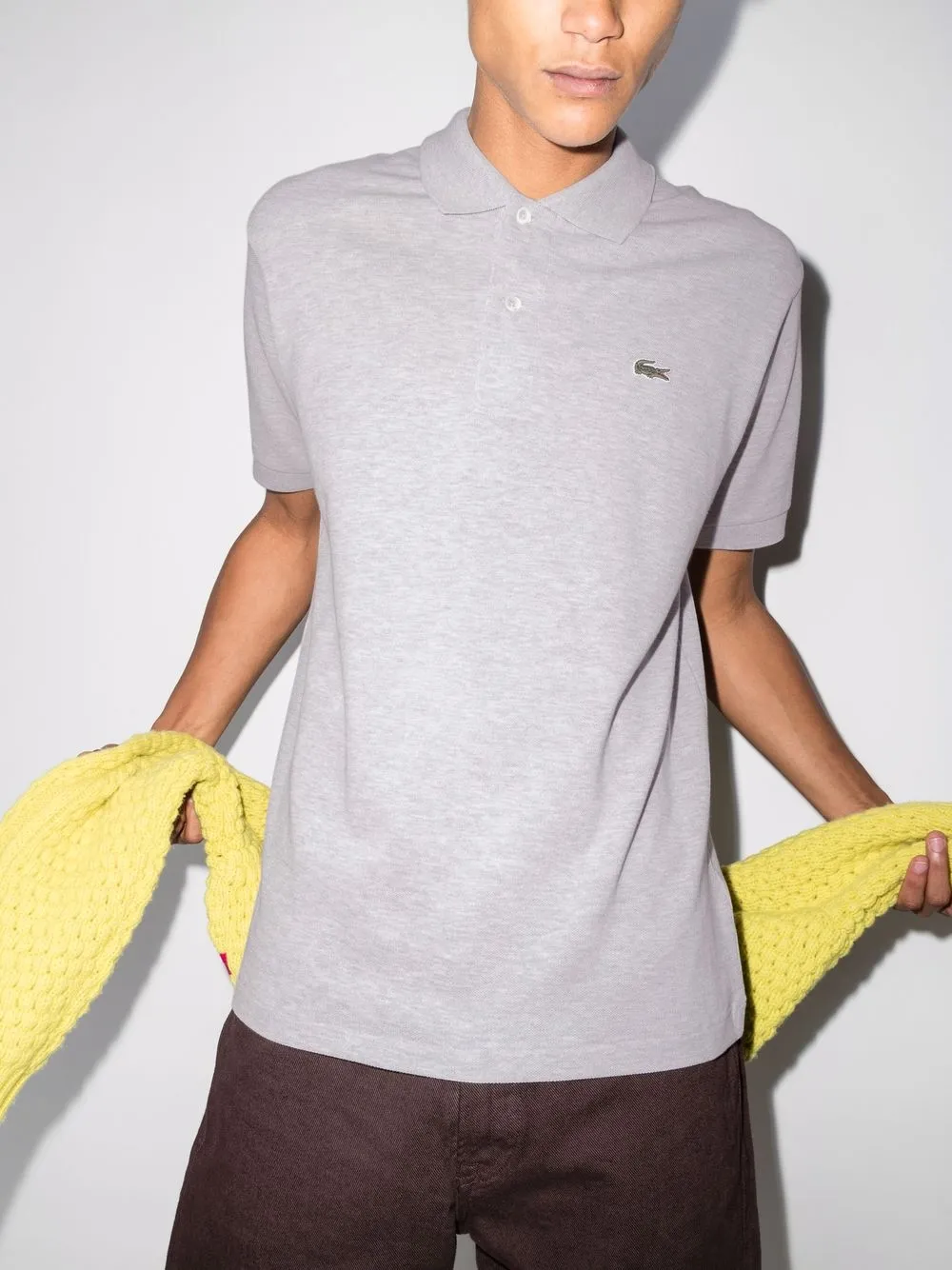 Lacoste Poloshirt met logopatch - Grijs
