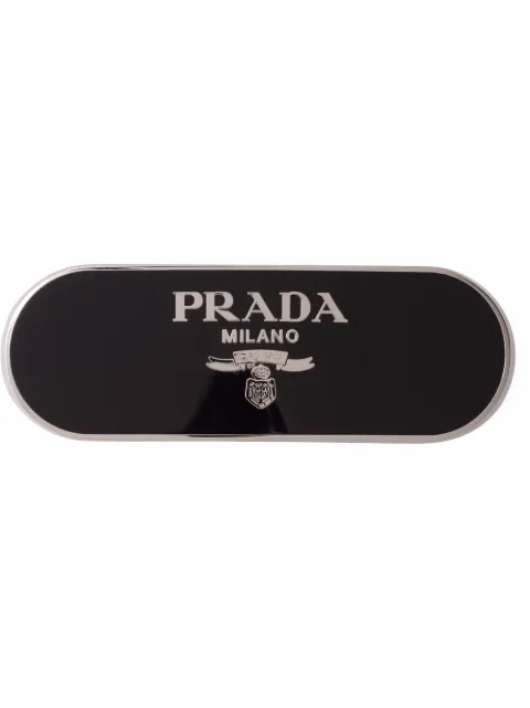 Prada logo-plaque hair clip