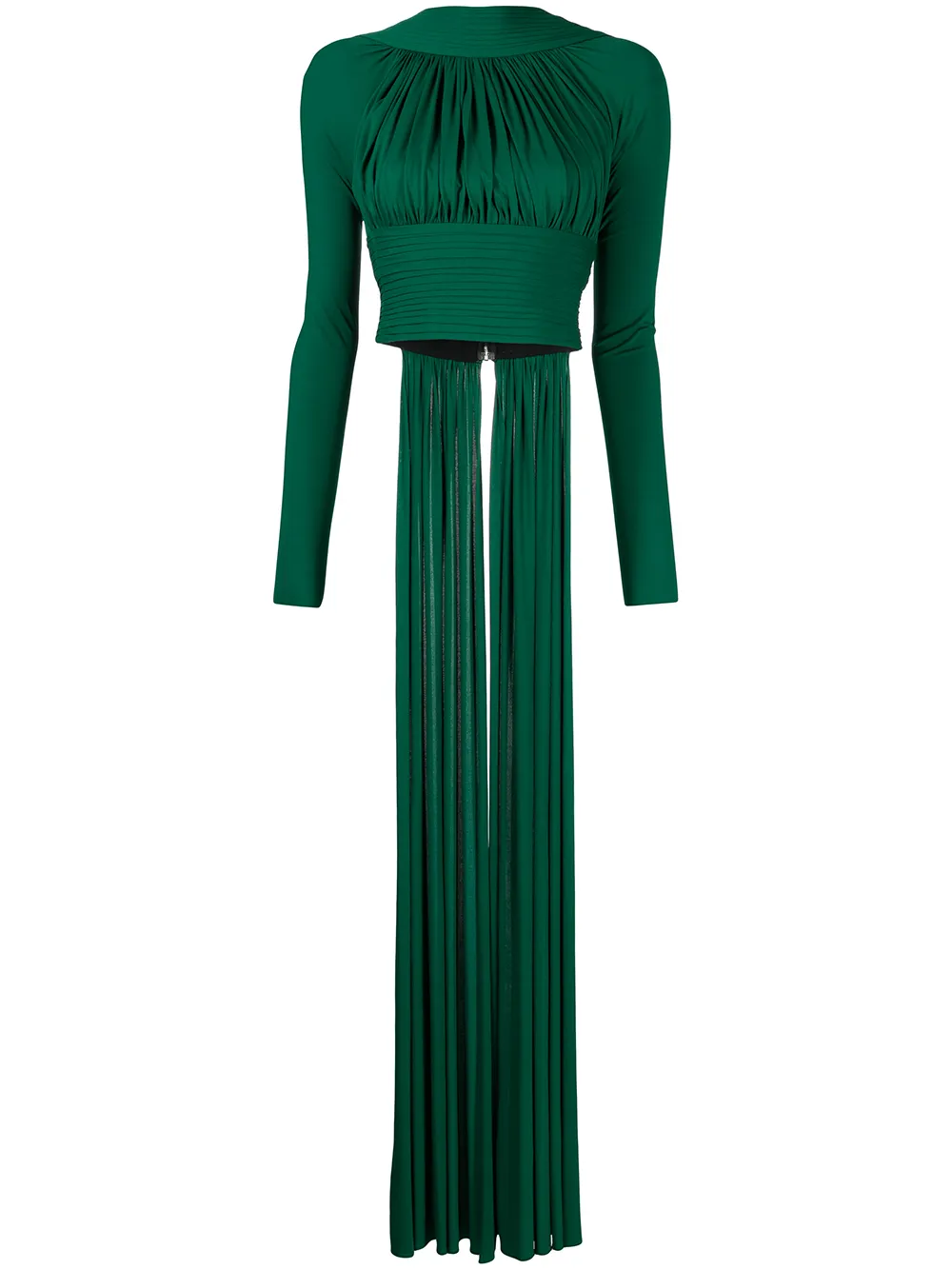 

Herve L. Leroux train-detail ruched top - Green