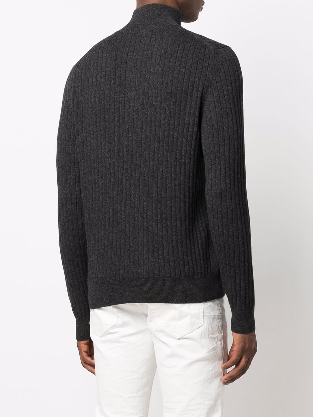 Shop Malo High Neck Pull-over In Grey