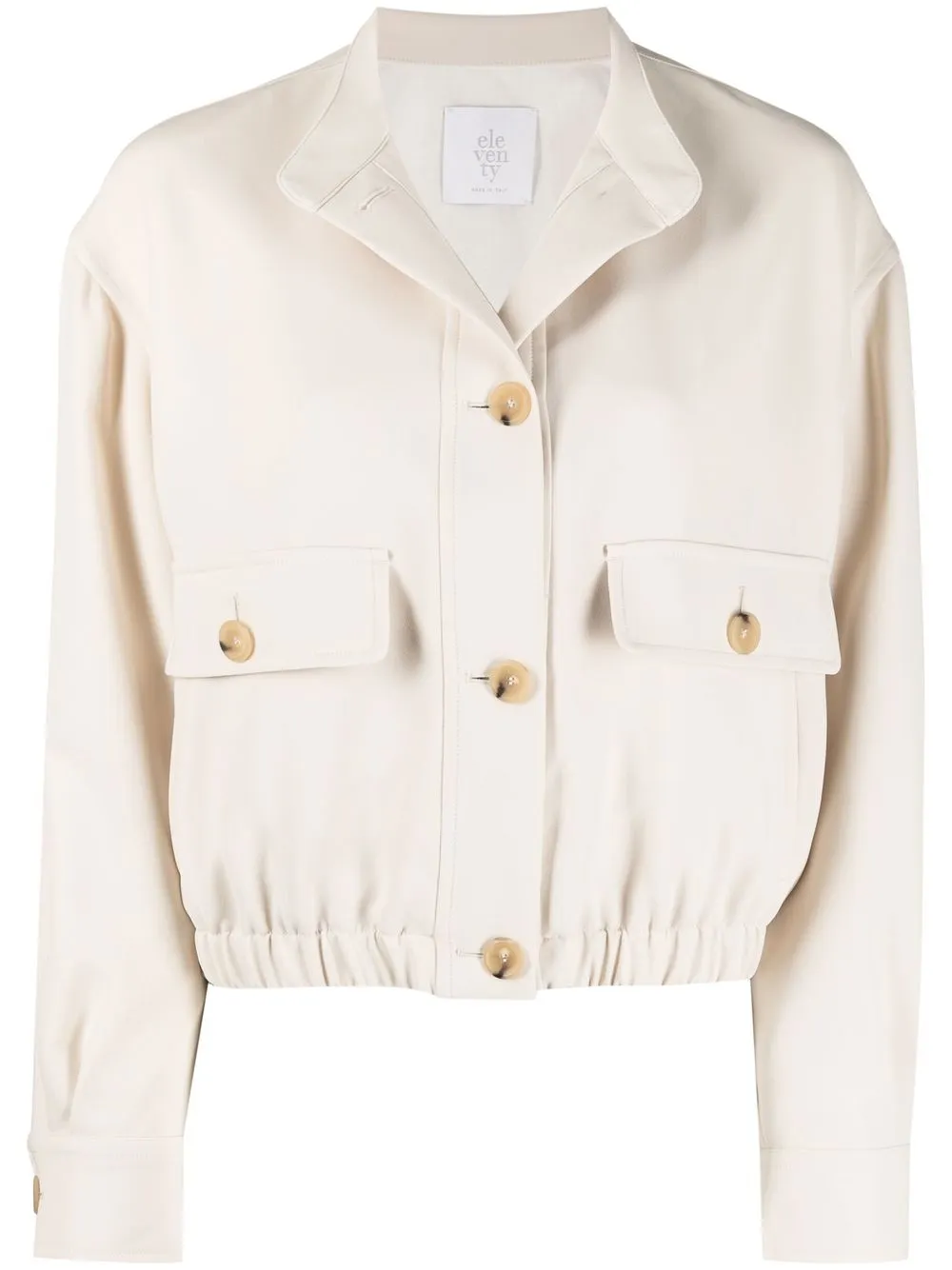 

Eleventy cotton button-fastening bomber-jacket - Neutrals