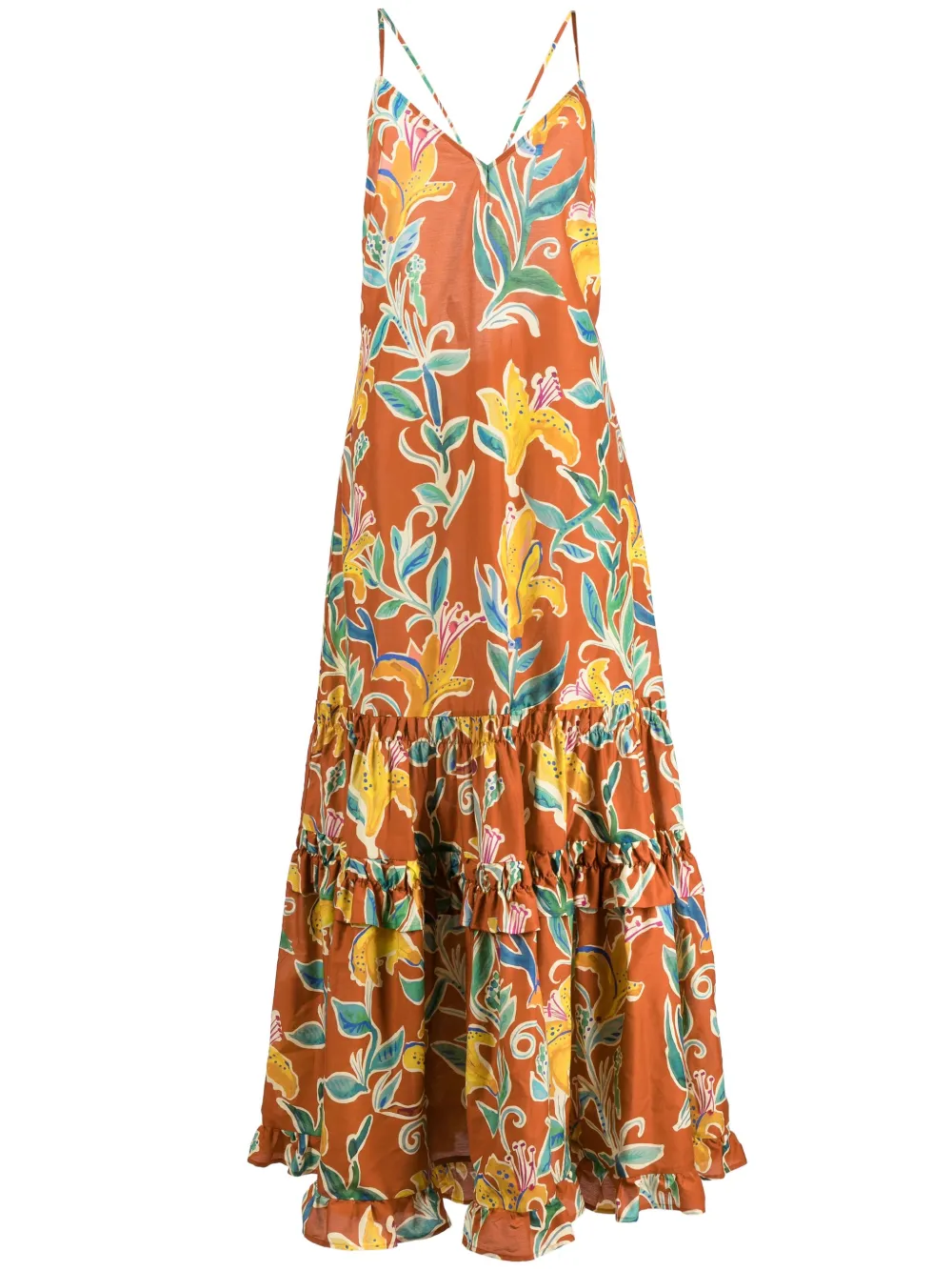 

La DoubleJ Radiosa floral-print maxi dress - Orange