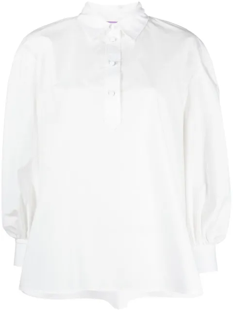 La DoubleJ poet-sleeve poplin blouse