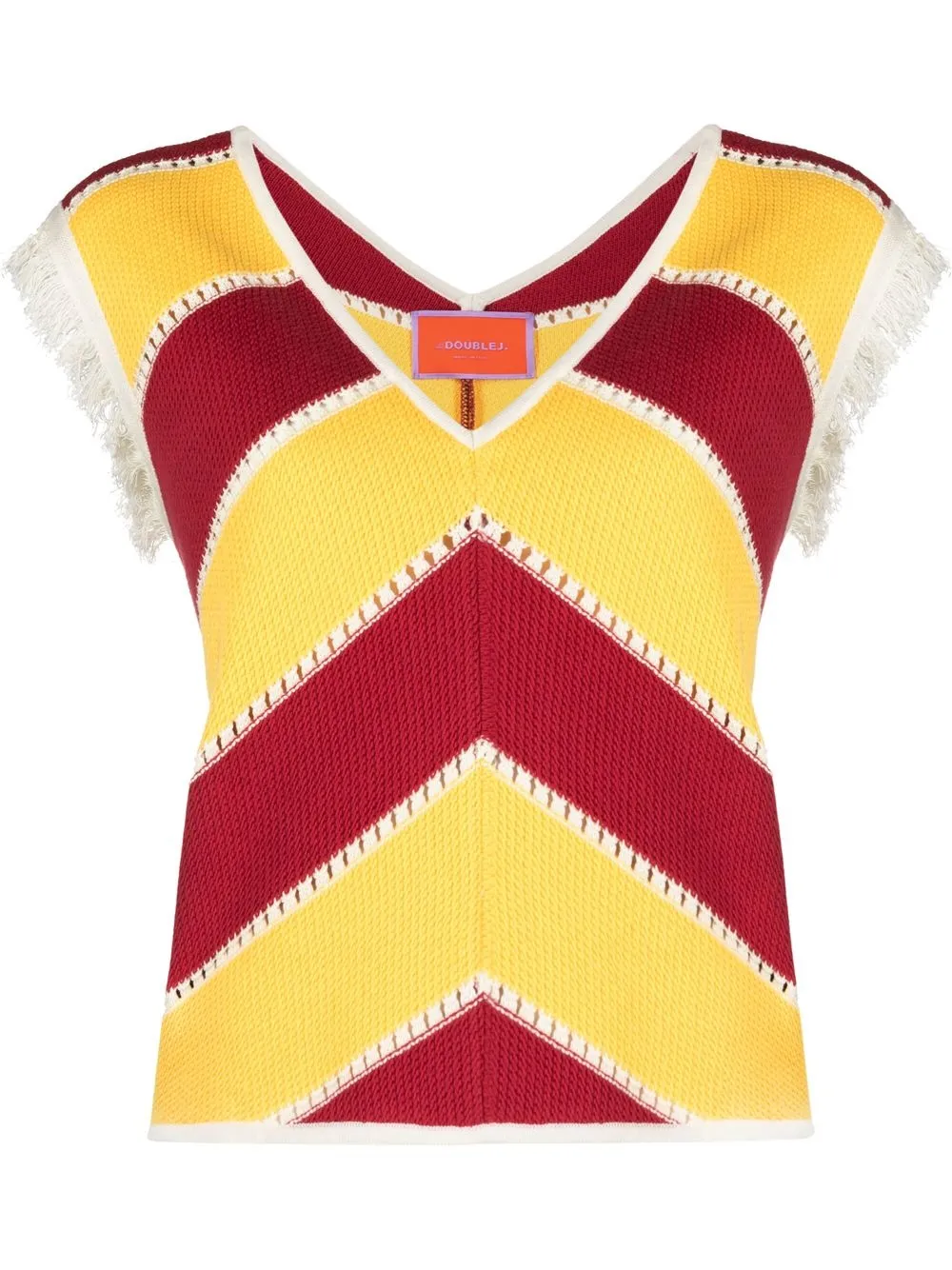 

La DoubleJ La Scala chevron-stripe knitted top - Yellow