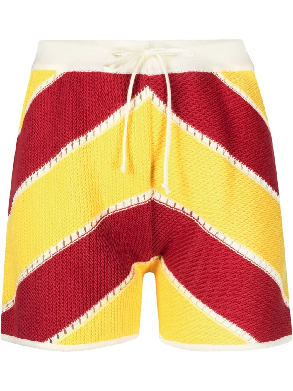 

La DoubleJ shorts tejidos con rayas chevron - Amarillo