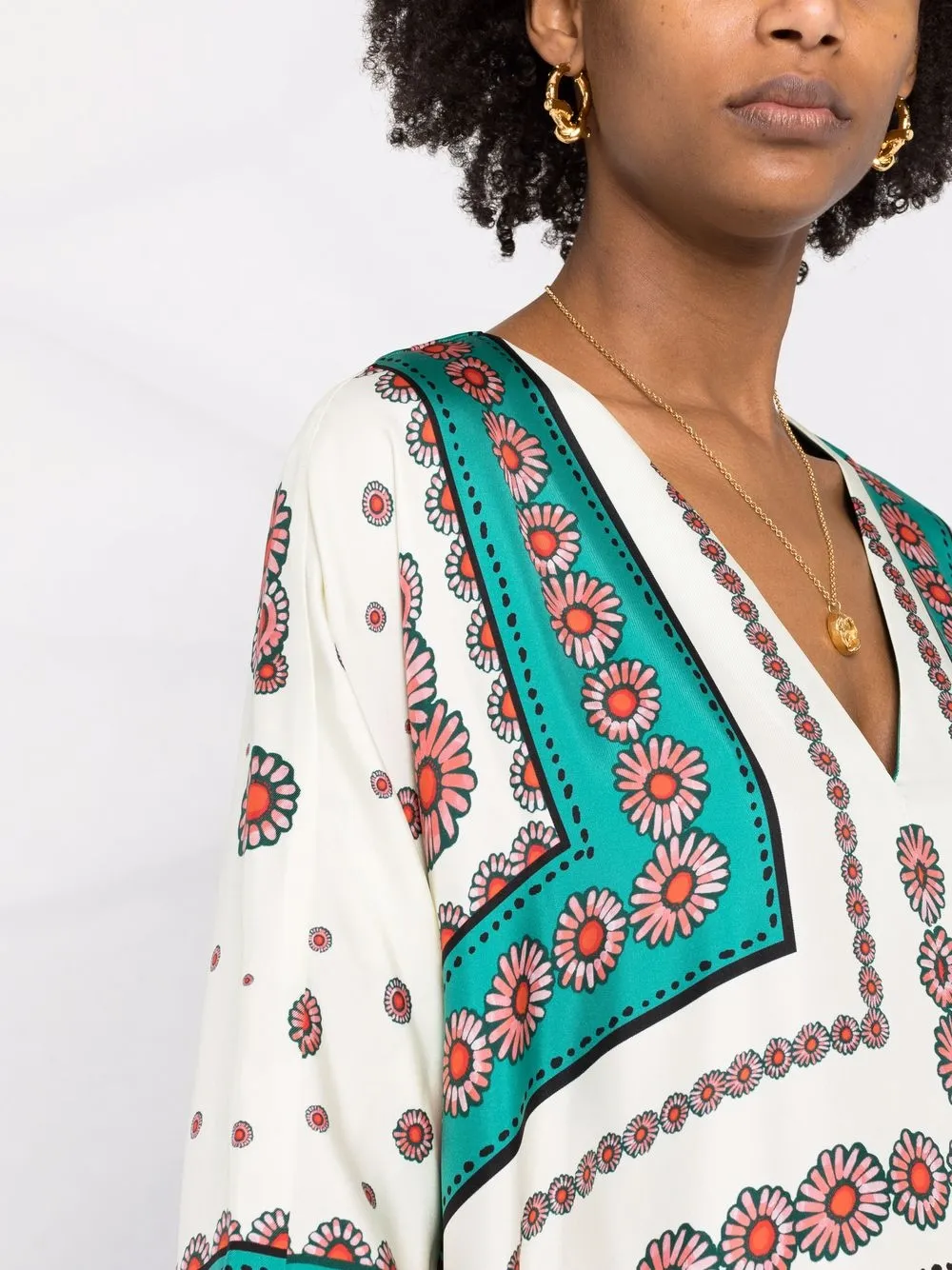 LA DOUBLEJ MUUMUU FLORAL-PRINT DRESS