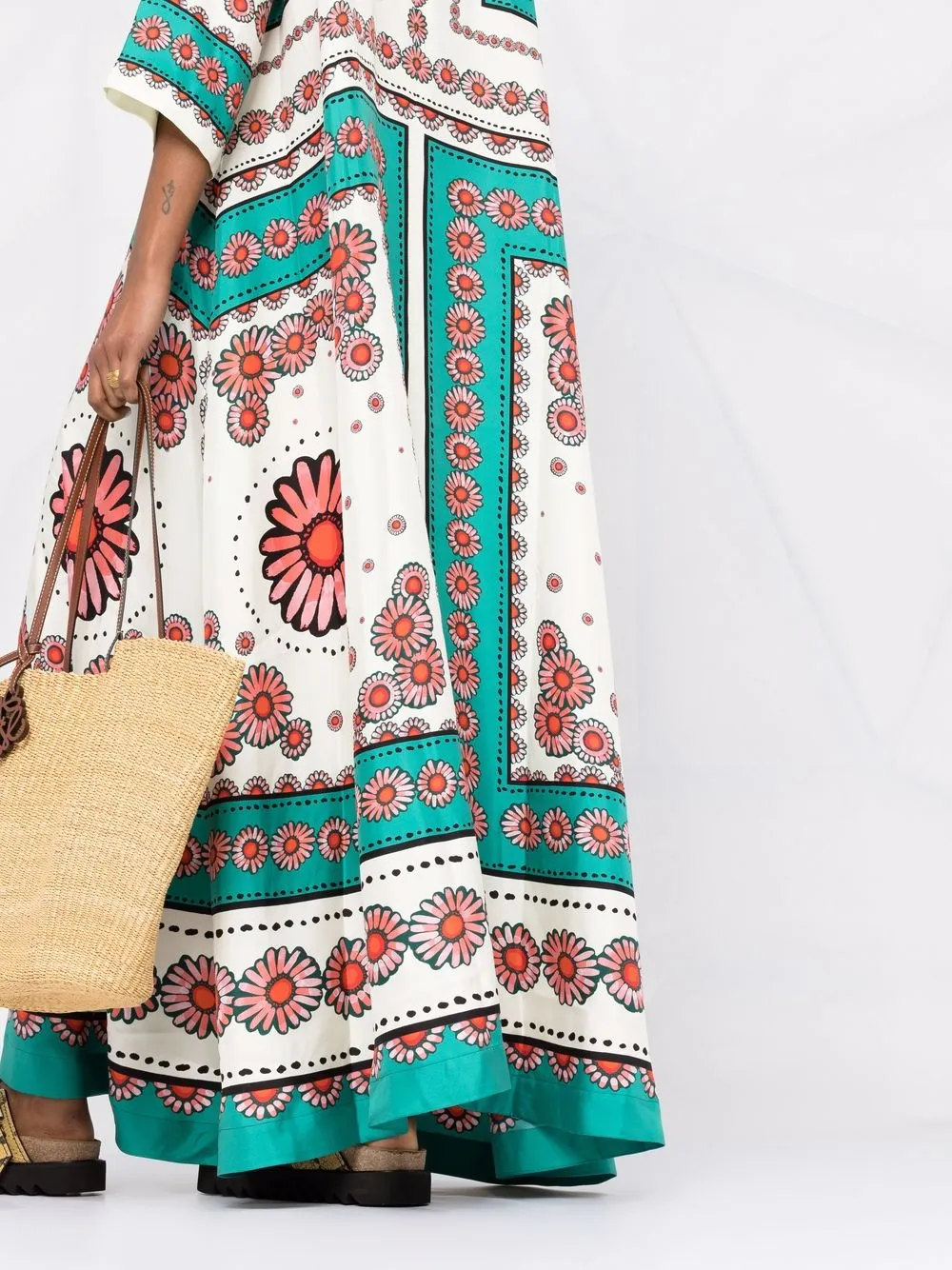 LA DOUBLEJ MUUMUU FLORAL-PRINT DRESS