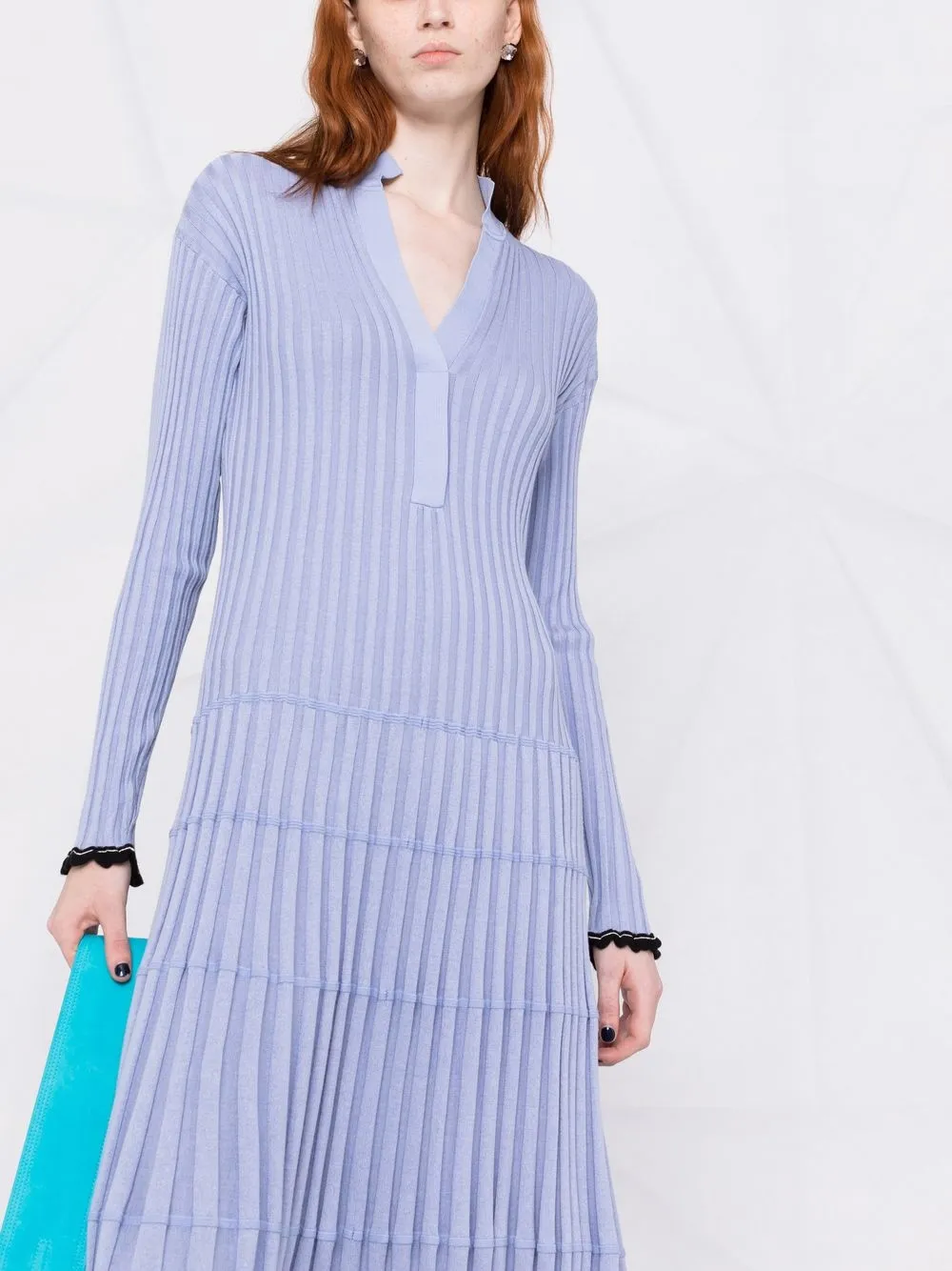 фото Proenza schouler ярусное платье в рубчик