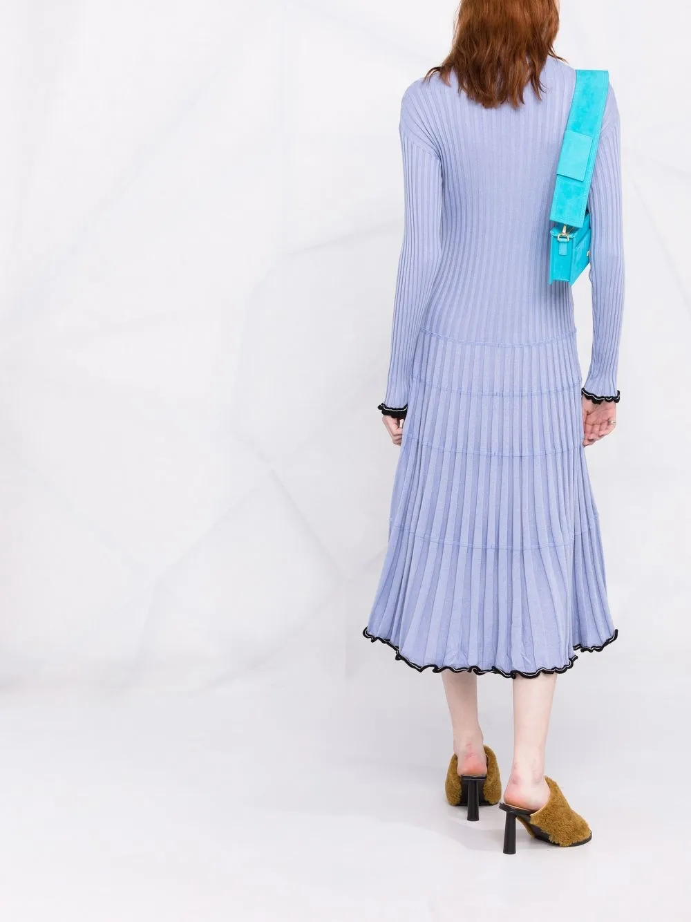 фото Proenza schouler ярусное платье в рубчик