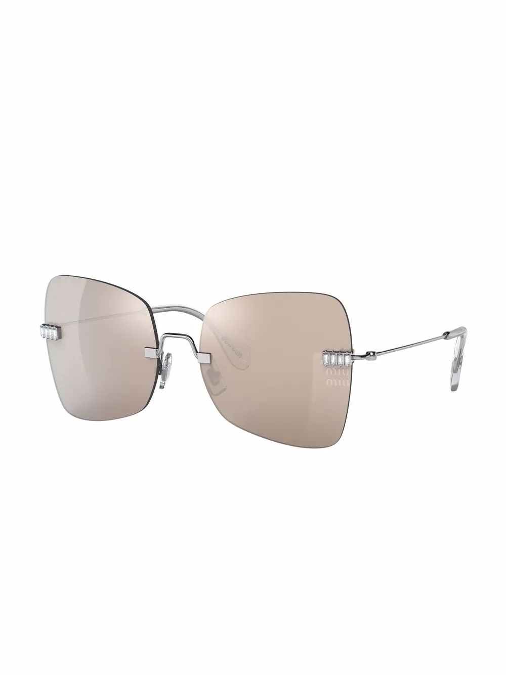 Miu Miu Eyewear Manière zonnebril met vlinder montuur - Zilver