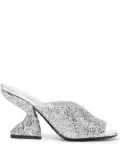 Ferragamo 80mm Sansu metallic glitter sandals - Silver