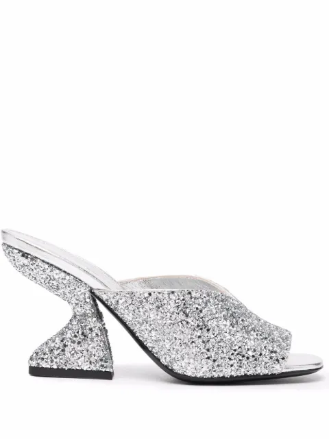 Ferragamo metallic glitter sandals