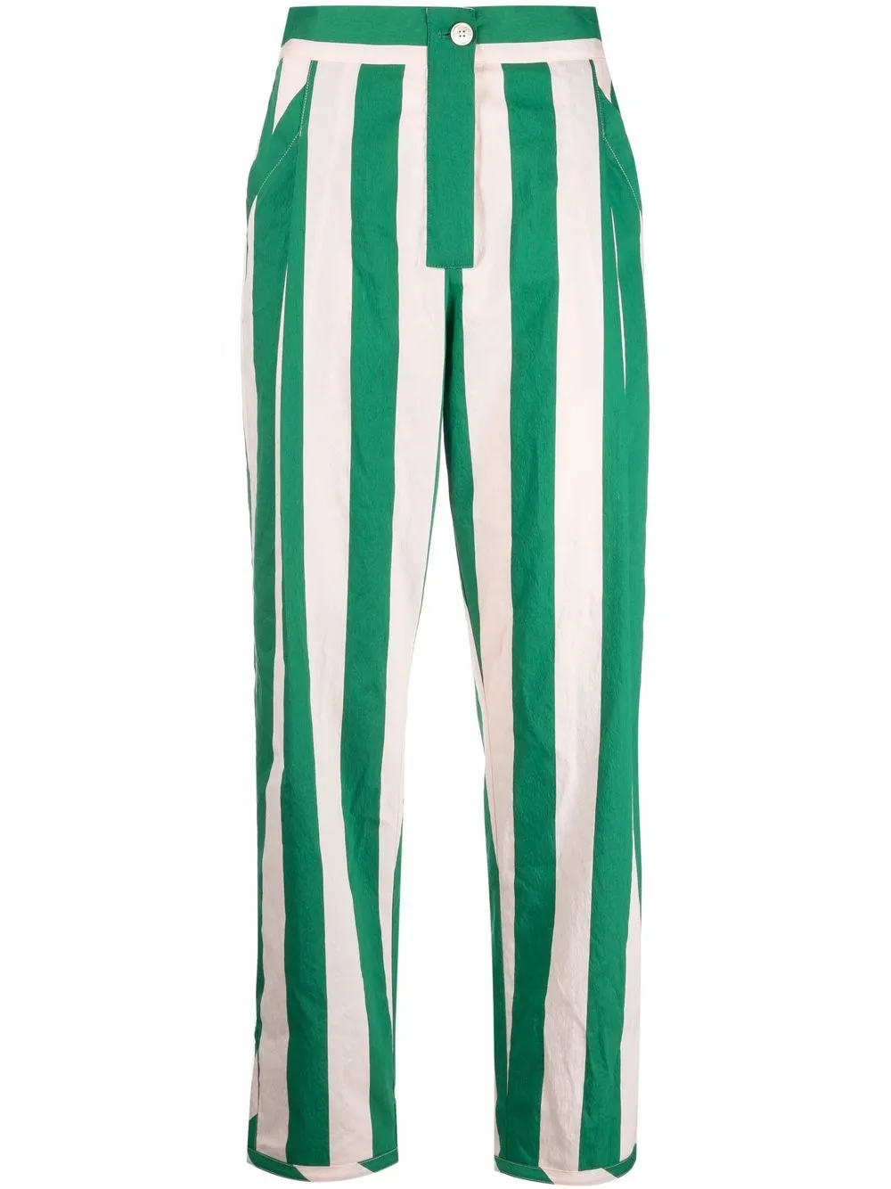 

Forte Forte vertical-stripe pattern trousers - Green